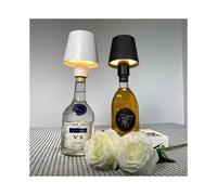 (Black and White - Warm Light)Rechargeable LED Table Lamp, Dimmable Bottle Lamp, IP54 Wireless Touch Table Lamp for Restaurant & Bar