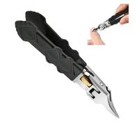 Black Anti-Slip Grip Gear Lock Nail Clipper Set - Ultra-Sharp Precision Nail Cutter Kit, Dead Skin Pusher & Nail File for Fingernails Toenails, Stainless Steel Manicure Set (1 Noir)