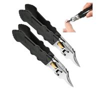 Black Anti-Slip Grip Gear Lock Nail Clipper Set - Ultra-Sharp Precision Nail Cutter Kit, Dead Skin Pusher & Nail File for Fingernails Toenails, Stainless Steel Manicure Set (2 Noir)