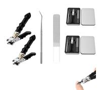 Black Anti-Slip Grip Gear Lock Nail Clipper Set with Ultra-Sharp Tips for Precise Access to Nail Grooves,Wide Jaw Opening Slanted Toenail Clipper,Professional-Grade Manicure Tool Men (B*2PCS)