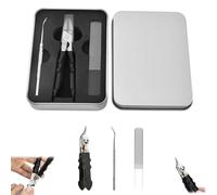 Black Anti-Slip Grip Gear Lock Nail Clipper Set with Ultra-Sharp Tips for Precise Access to Nail Grooves,Stainless Steel Wide Jaw Opening Slanted Tools for Clippers Thick Nails for Women Men (1SET)