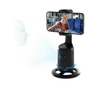 (Black)Auto Face Tracking Phone Holder, 360 Rotation Face Body Phone Camera Mount Smart Tracking Shooting Phone Holder for Live Vlog