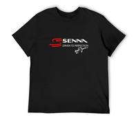 Black Ayrton Senna T-Shirt Graphic Top Printed Tee Shirt for Mens T-Shirt Black M