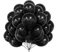 Black Balloons, 30Pcs Black Latex Balloons 12 Inch 30.5Cm Black Balloon With Ribbon For Women Boys Girls Birthday Party Celebration Wedding Halloween Graduation Decorations Retirement