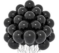 Black Balloons, 50 Pieces Matte Black Balloons 12 Inch, Black Helium Latex Balloons For Women Girls Kids For Decoration Birthday Party Theme Black Graduation Baby Shower Wedding