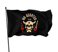 Black-Bear-d No Quarter 1718 Drapeau de fête Motif crâne de pirate Résistant aux UV 89 cm x 150 cm