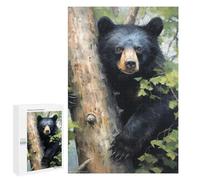 Black Bear in Forest-1 Puzzle 1000 Pièces Educa Jouet en Bois Cadeau Unique Décoration Intérieure Jeu Éducatif Challenge Toy Adultes Et Enfants À Partir De 14 Ans 1000 PCS