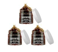 Black Beldi Soap, Zawina Morocco Black Soap - Moroccan Black Soap, Black Beldi Soap Kessa Glove, Zawina Morocco Body Exfoliator Scrub, Body Cleansers (3Pcs)