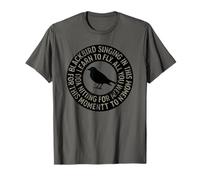 Black Bird Citation Vintage Typographie Cercle Art Symbolique T-Shirt