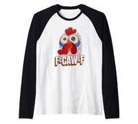 Black Bird, F-Caw-F Funny Chicken Imitating Goth Black Crow Manche Raglan