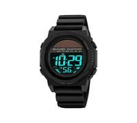 (Black/ Black Dial, Multicolor) SKMEI 2358 Solar Powered Digital Watch Electronic Waterproof Sports Wristwatch with EL Backlight