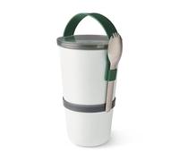 BLACK + BLUM - Boîte à Déjeuner Empilable Anti-Fuite - Sans BPA - Passe au Micro-Ondes - Fourchette en Acier Inoxydable - Pot Original - Plastique Olive - 160 caractères
