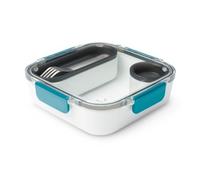 Black+Blum Boîte à déjeuner sans BPA avec compartiments, style bento anti-fuite et passe au micro-ondes, avec fourchette en acier inoxydable, océan, 1 000 ml