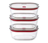 BLACK + BLUM Stack + Nest Lot de 3 Boîtes En Verre | 1.2 L | Lot de boîtes repas en verre hermétiques.Verre borosilicaté.Passe au four,micro-ondes,air fryer,congélateur et lave-vaisselle