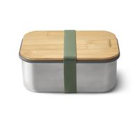 BLACK + BLUM - Boîte Repas Acier Inoxydable, Bambou et Silicone - Vert Olive - Taille L - Conception Écologique et Durable pour Repas Sains et Pratiques au Quotidien