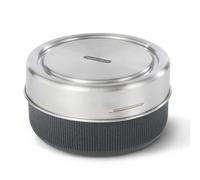 Black+Blum Bol repas Glass Lunch 750 ml – Verre, couvercle silicone anti-fuite – Argenté