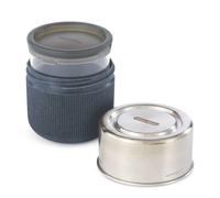 Black+Blum – Pot repas en verre – Couvercles silicone & inox, base PP/fibre bois – Ardoise 450ml