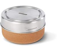 BLACK + BLUM - Bol Repas en Verre avec Couvercle Silicone - Boîte Alimentaire Anti-Fuite - Base Protectrice PP/Fibre de Bois, Sur-Couvercle Inox - 750ml - Amande
