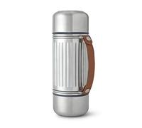 BLACK + BLUM - Gourde Isotherme Explorer Flask Duo - Thermos en Acier Inoxydable pour 2 Personnes - Avec 2 Tasses - Anse de Transport - 1L - Argent/Ardoise