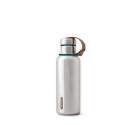 BLACK+BLUM - Bouteille d'eau - Bouteille d'eau - Bouteille isotherme de voyage anti-fuite en acier inoxydable avec bec large et boucle de transport élégante en cuir végétalien - Garde au chaud pendant