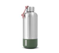 BLACK + BLUM - Grande Flasque Isotherme Explorer - Thermos Étanche en Acier Inoxydable avec Anse - Garde la Chaleur 12H, le Froid 24H - 850ml - Argent/Olive