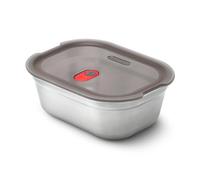 BLACK + BLUM - Lunch Box Rectangulaire Hermétique - Boîte Repas Inox Compatible Micro-Onde, Lave-Vaisselle, Four et Congélateur - Couvercle Sécurisé - 600ml - Gris/Rouge