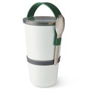 BLACK + BLUM - Boîte à Déjeuner Empilable Sans BPA - Anti-Fuite - Passe au Micro-Ondes - Fourchette en Acier Inoxydable - 900 ML - Design Élégant et Pratique - Blanc/Olive