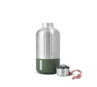 BLACK + BLUM - Petite Flasque Isotherme Explorer - Thermos Étanche en Acier Inoxydable avec Anse - Garde la Chaleur 12H, le Froid 24H - 650ml - Argent/Olive
