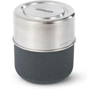 Black+Blum – Pot repas en verre – Couvercles silicone & inox, base PP/fibre bois – Ardoise 450ml