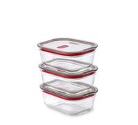 BLACK + BLUM Stack + Nest Lot de 3 Boîtes En Verre | 600 ml | Lot de boîtes repas en verre hermétiques.Verre borosilicaté.Passe au four,micro-ondes,air fryer,congélateur et lave-vaisselle
