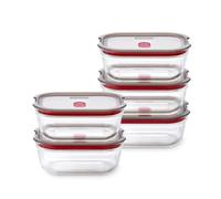 BLACK + BLUM Stack + Nest Lot de 5 Boîtes En Verre | 600 ml | Lot de boîtes repas en verre hermétiques.Verre borosilicaté.Passe au four,micro-ondes,air fryer,congélateur et lave-vaisselle