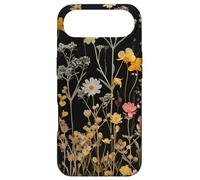 Black Boho Aesthetic Mixed Flowers Pressed Flower Coque pour iPhone Air