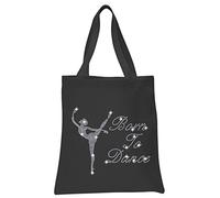 Black Born To Dance Clear Crystal Tote Bags Dance Favour Ballet Gymnast party gift bags by CrystalsRus