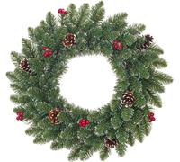 Black Box Couronne de Noël Creston - 60x60x0 cm - PVC - Neige, vert