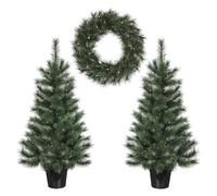 Black Box Trees Ensemble Sapin et Couronne de Noël Glendon - 2 Sapins Artificiel