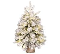 Black Box Trees Grimshaw Sapin de Noel avec Toile de Jute Dual LED Vert Givre 40L 56 Tips Batterie et minuteur- h60xd45cm