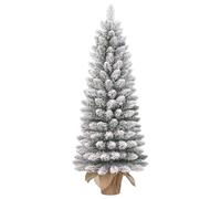 Black Box Trees Kaprun Sapin de Noël Artificiel en Jute avec éclairage LED - H 60 x Ø 39 cm - Vert avec Aspect givré - Rouge