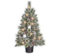 Black Box Trees Kaprun Sapin de Noël artificiel en pot avec éclairage LED et fonction minuterie - H 90 x Ø 51 cm - Vert doré
