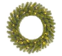 Black Box Trees Limber Couronne de Noël LED pour l'extérieur avec minuterie et variateur d'intensité - H 15 x Ø 60 cm - Vert