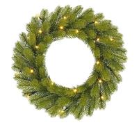 Black Box Trees Nagoya Couronne de Noël Artificielle avec lumières LED - H12 x Ø45 cm - Vert