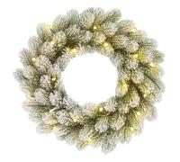 Black Box Trees Nagoya Couronne de Noël avec éclairage LED - H 12 x Ø 45 cm - Vert