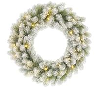 Black Box Trees Nagoya Couronne de Noël avec éclairage LED - H 12 x Ø 60 cm - Vert