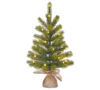 Black Box Trees Nagoya Sapin de Noël Artificiel en Jute avec éclairage LED et Fonction minuterie - H 60 x Ø 44 cm - Vert