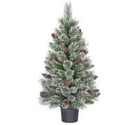 Black Box Trees Vandans Sapin de Noël Artificiel en Pot - Christmas Tree H90 x Ø48 cm - avec Pommes de pin - Vert givré