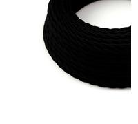 Black Braided Textile Cable 5 mTwisted Cable for Textile Lamp 2 Conductors 2x0.75mm²Electrical Wire Fabric for LightingTwisted Cord