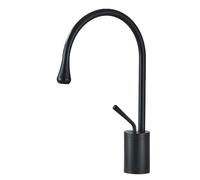 Black Brass Art Basin Faucet Bathroom Washbasin Hot Cold Tap 360 Swivel Waterfall Gold Tall Model Mixer Deck Mounted(Black-M)
