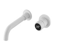 Black Brass Bathroom Faucet Hidden ligent Digital Display Design Single Handle Gray Cold & Hot Dual-Control Basin Faucet, (B)