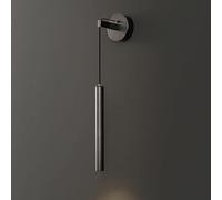 Black Brass Wall Lamp Modern Led Wall Light Bedside Flute Wall Sconce Simple Metal Long Strip Wall Lantern for Bedroom Living Room Study Room Corridor Dining Room Restaurant/Tricolor Light