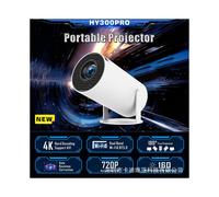 (Black, British standard) HY300PRO 4K Android 13 Projector with WIFI6 & 5G, Portable Mini Home Theater Projector for Wireless Streaming