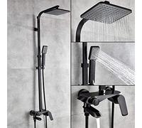 Black Bronze Bathtub Shower Set Mixer Faucet 8 inch Rainfall Shower Head with Handheld Shower Bathtub Spout Wall Mounted Hot Cold